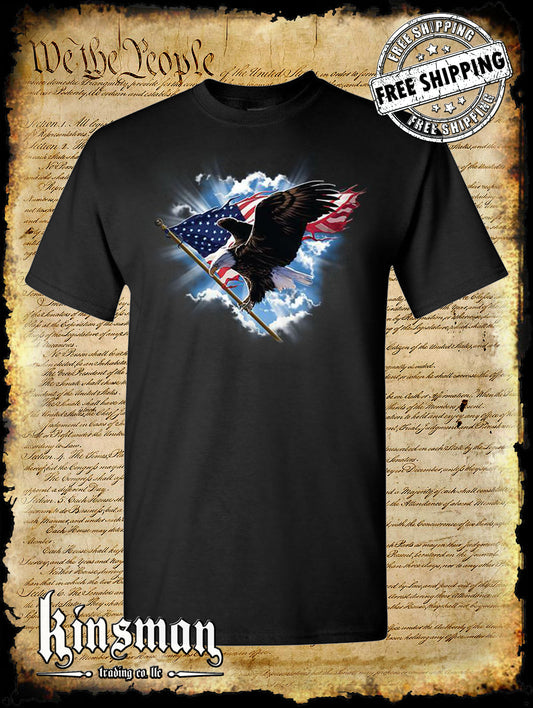 Patriotic Flying Eagle T-Shirt - USA American Flag 4th of July