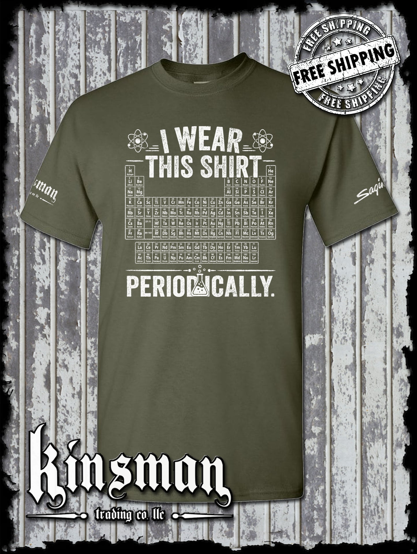 I Wear This Shirt Periodically T-Shirt Funny Science Chemistry STEM