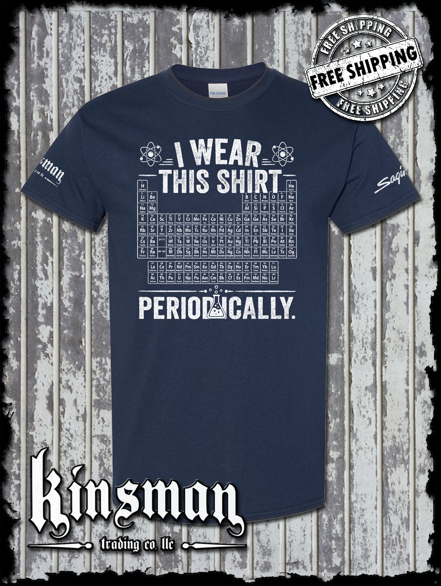 I Wear This Shirt Periodically T-Shirt Funny Science Chemistry STEM