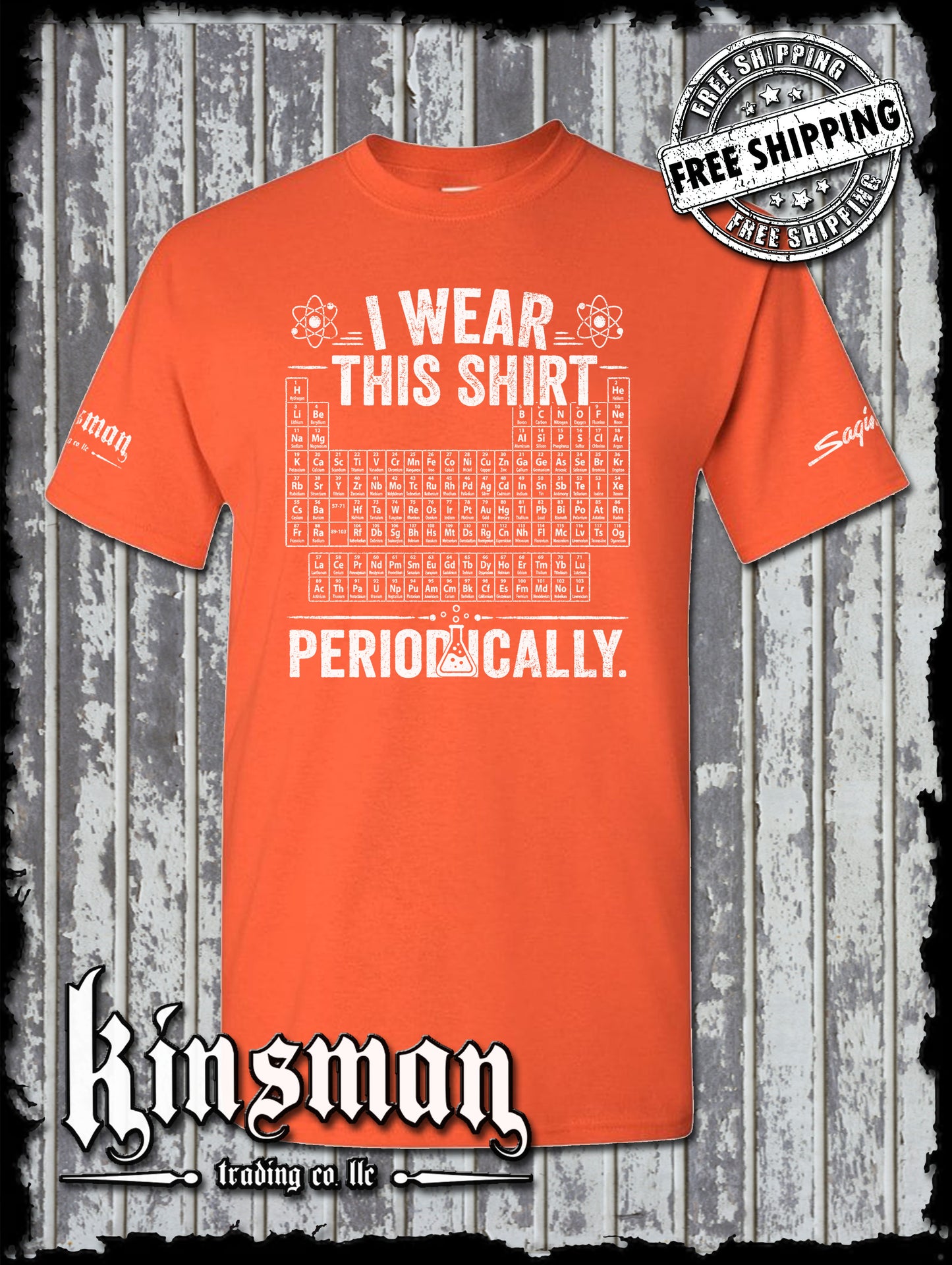 I Wear This Shirt Periodically T-Shirt Funny Science Chemistry STEM