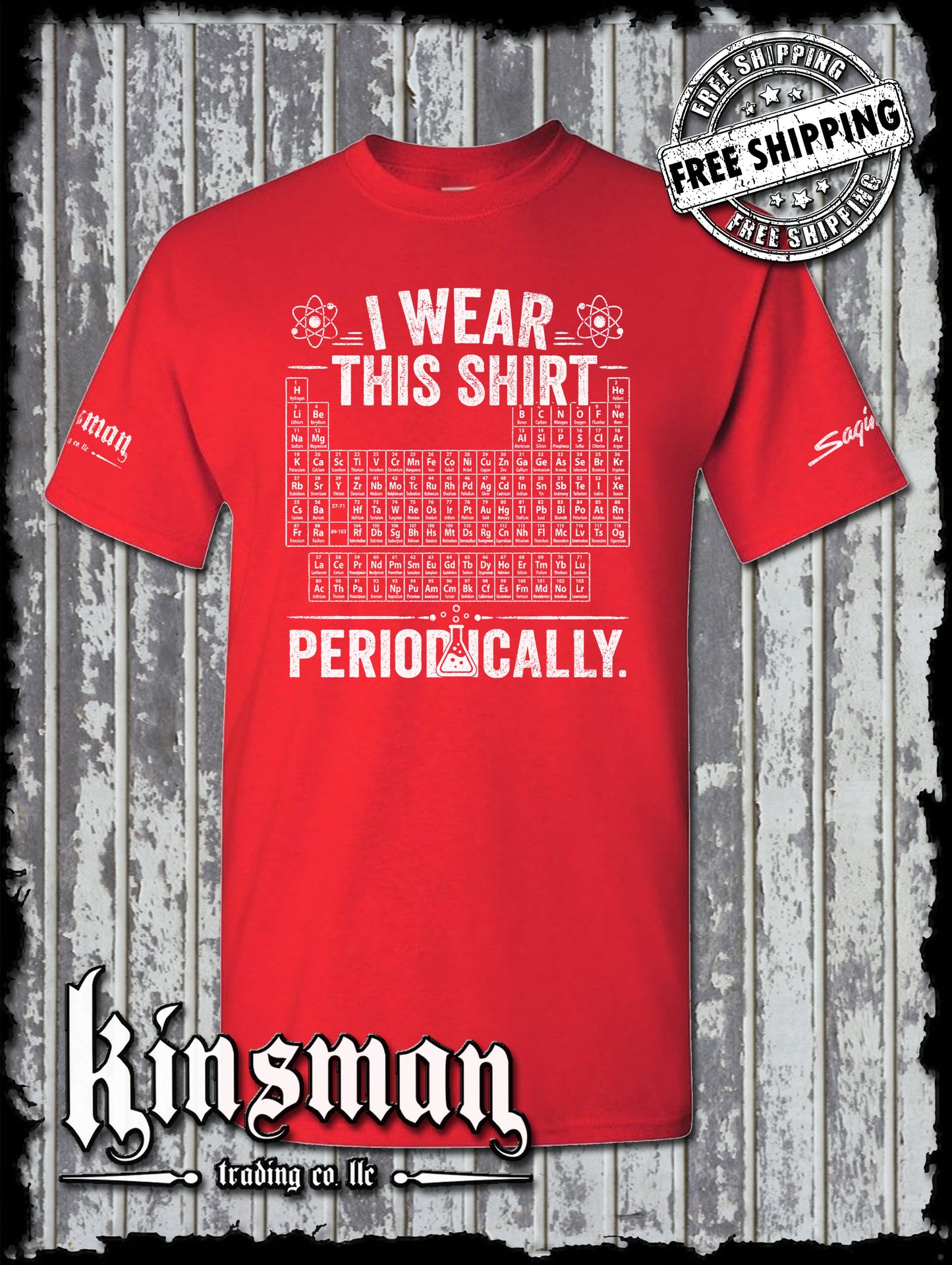 I Wear This Shirt Periodically T-Shirt Funny Science Chemistry STEM