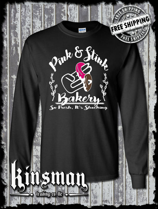 Pink & Stink Bakery Funny Adult Humor Offensive Long Sleeve T-Shirt