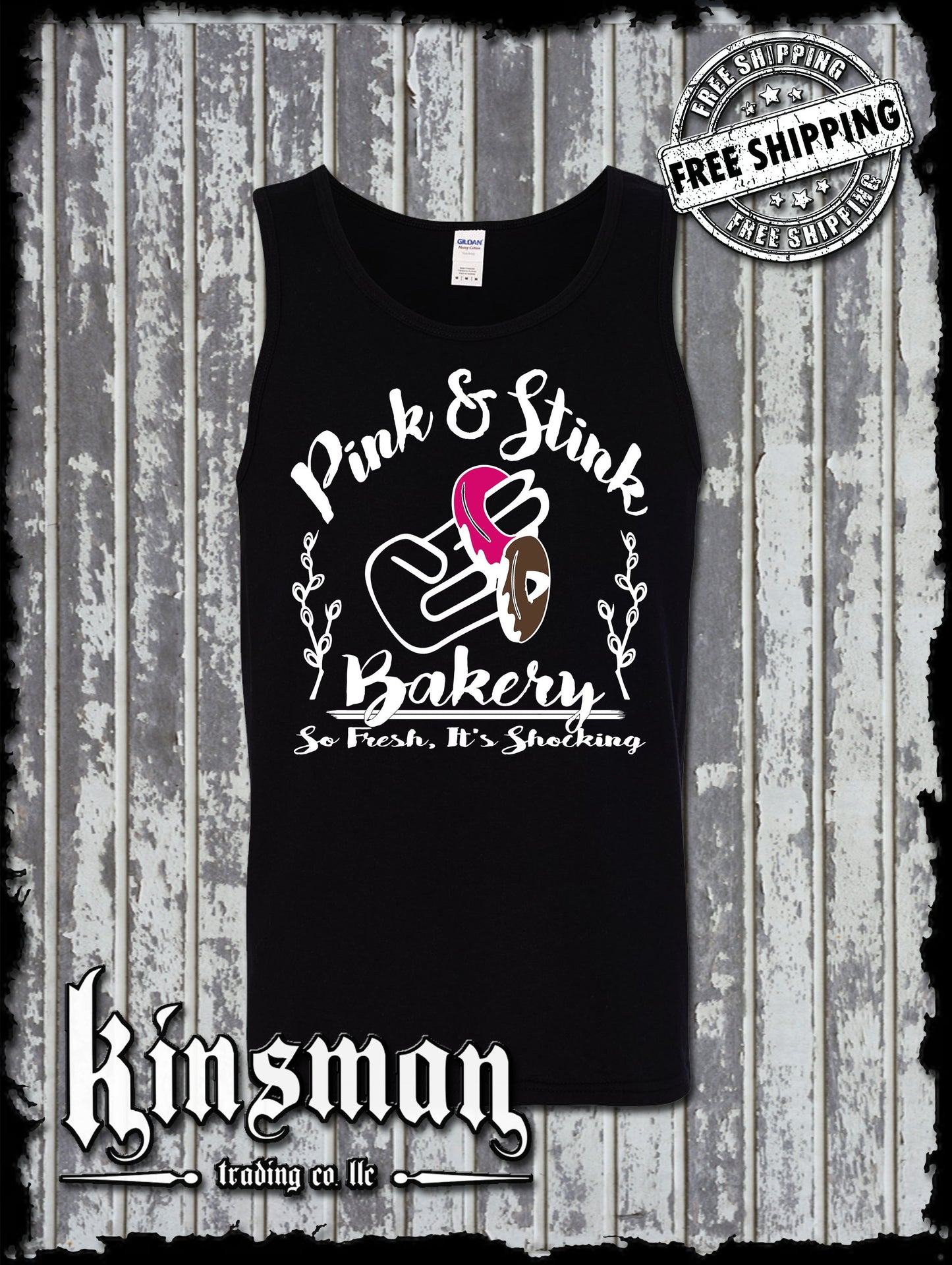 Pink & Stink Bakery Funny Adult Humor Offensive Tank Top T-Shirt