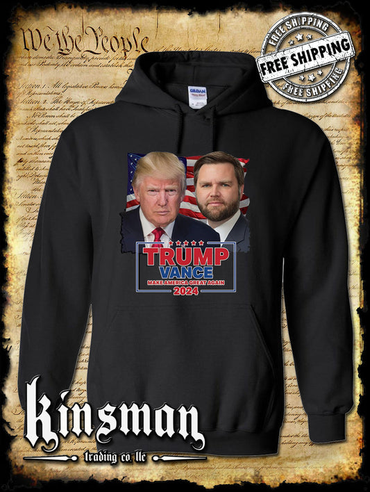 Trump Vance 2024 Portrait Hoodie / Sweatshirt MAGA USA
