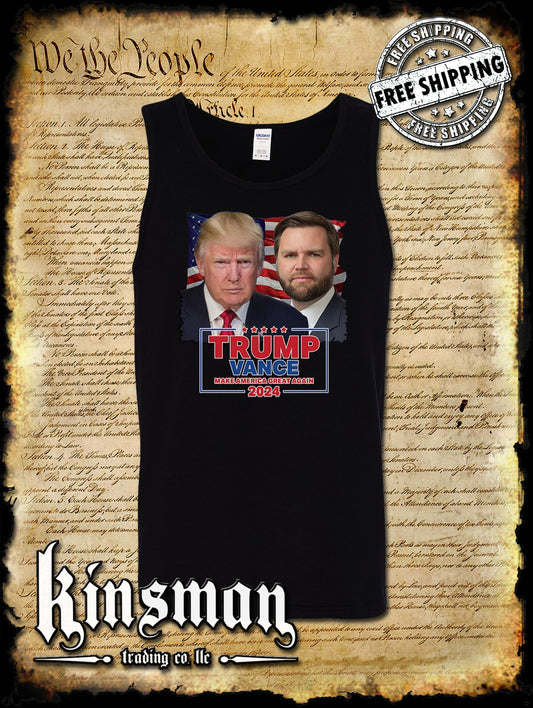 Trump Vance 2024 Portrait Tank Top T-Shirt MAGA USA