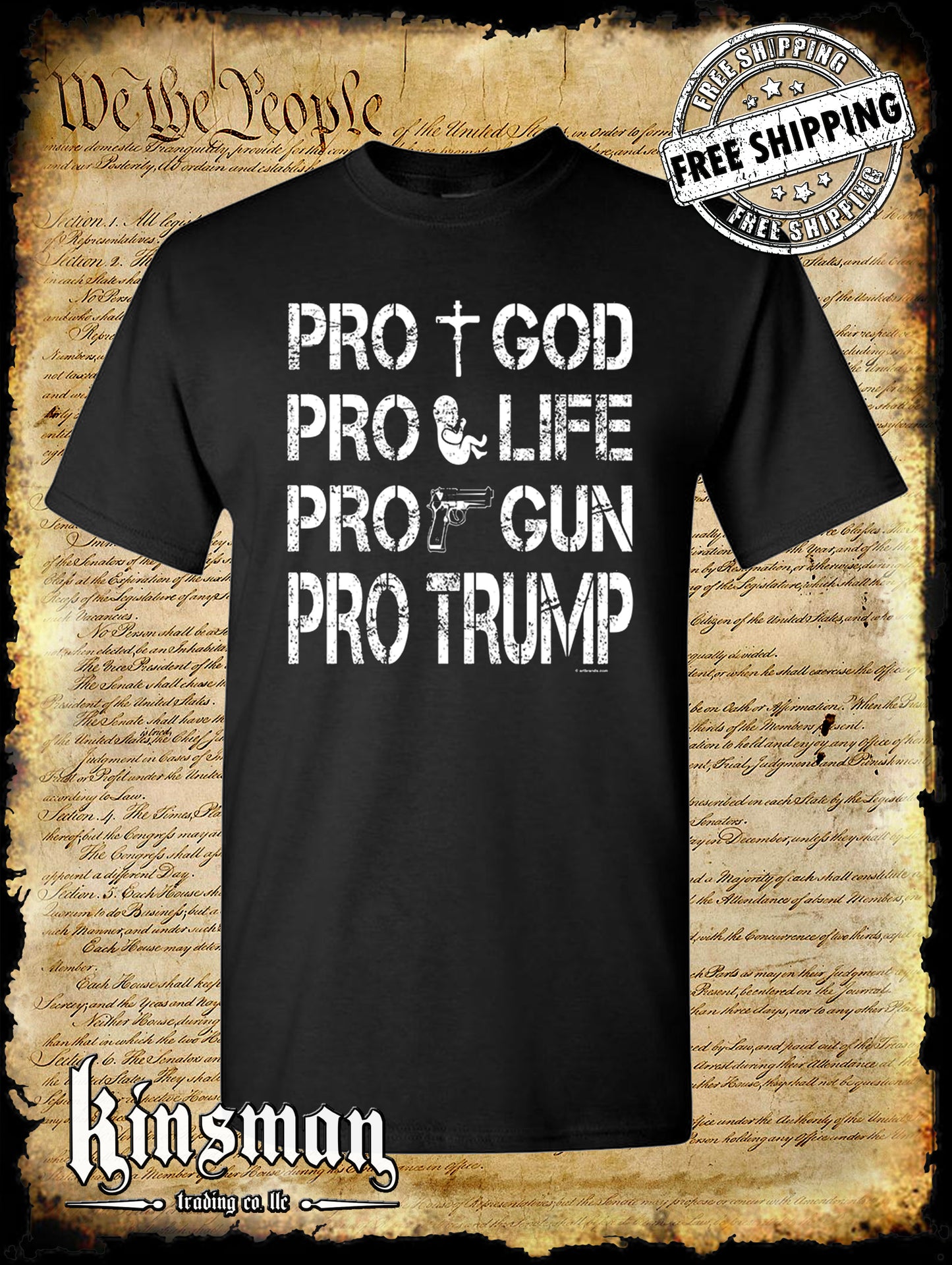 Pro Trump Life Guns T-Shirt Trump 2024 USA United States of America