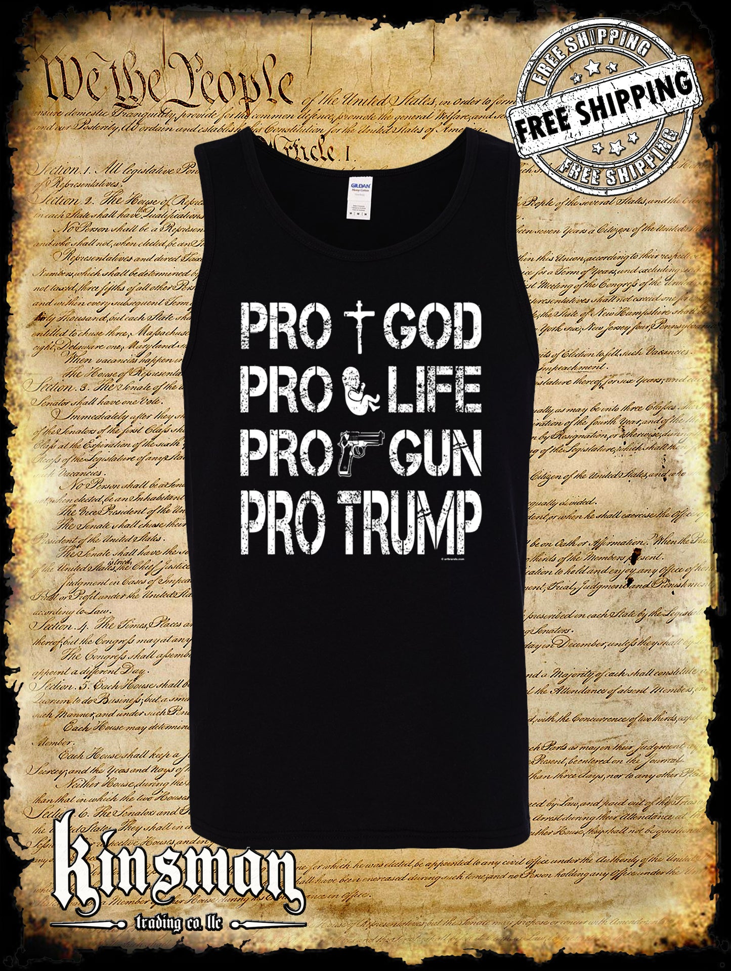 Pro Trump Life Guns Tank Top T-Shirt Trump 2024 USA United States of America
