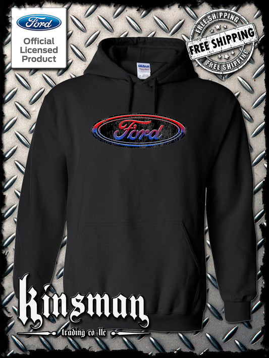Ford Oval Distressed Logo Hoodie / Sweatshirt - Official Licensed Product