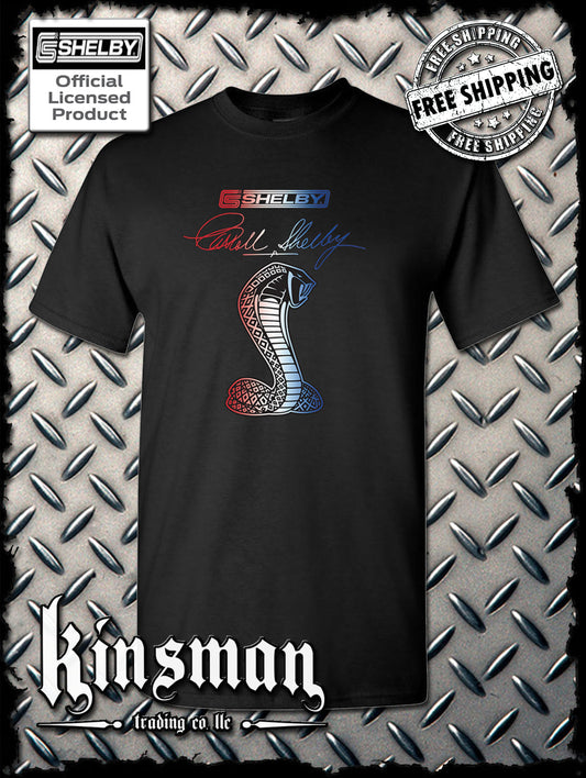 Carroll Shelby Red White Blue Cobra USA Logo T-Shirt