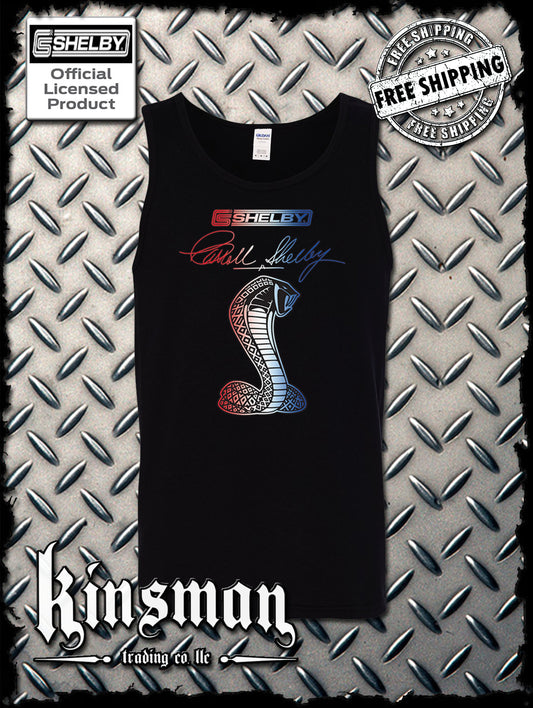 Carroll Shelby Red White & Blue Cobra USA Logo Tank Top T-Shirt