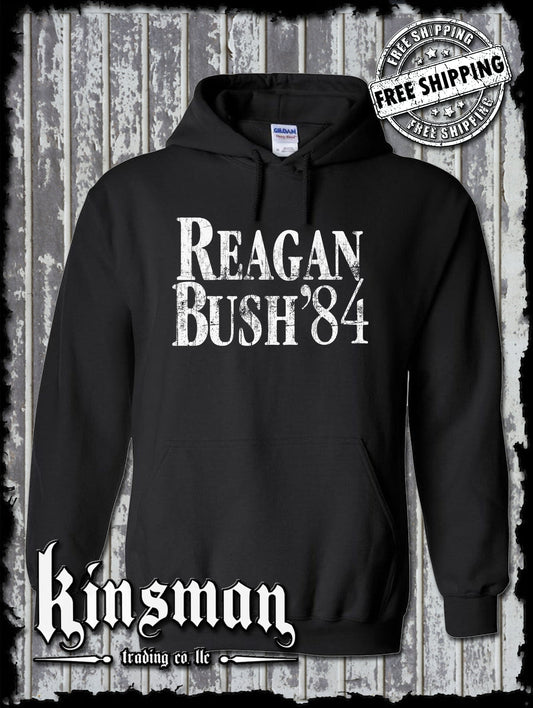 Ronald Reagan Bush For President 84 Hoodie / Sweatshirt - Republican 1980's Retro