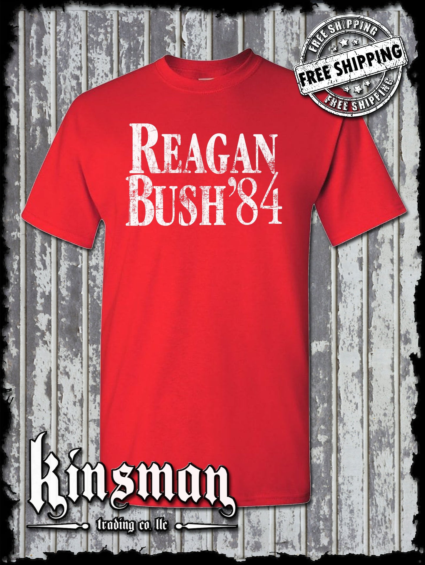 Ronald Reagan Bush For President 84 T-Shirt - Republican 1980's Retro