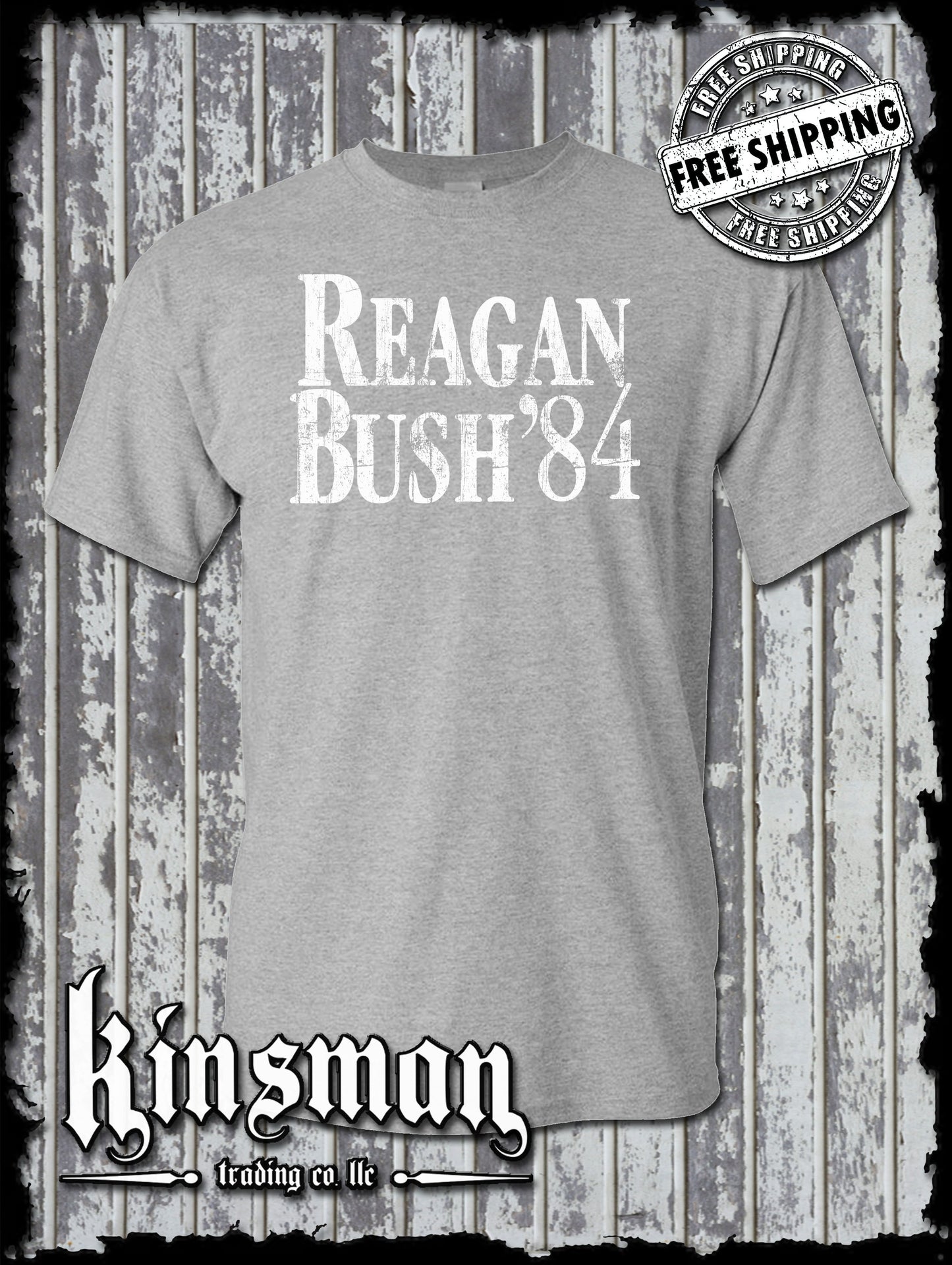 Ronald Reagan Bush For President 84 T-Shirt - Republican 1980's Retro