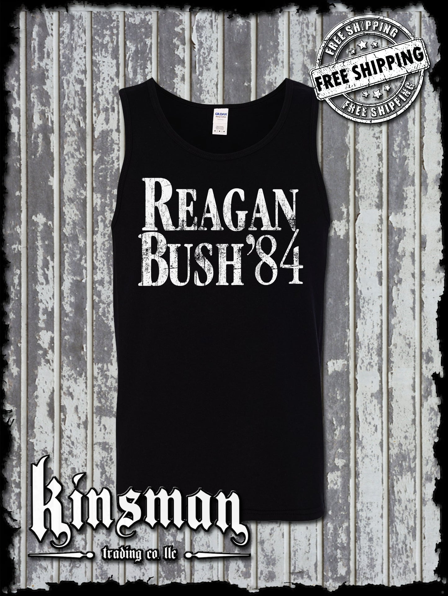 Ronald Reagan Bush For President 84 Tank Top - Republican 1980's Retro