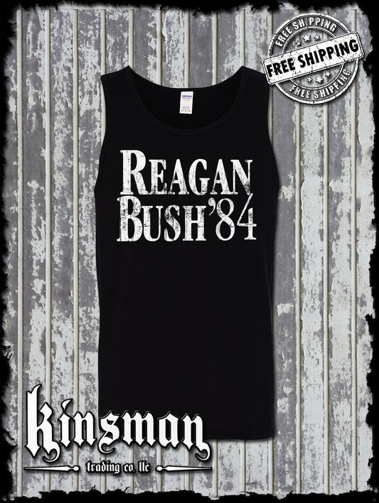 Ronald Reagan Bush For President 84 Tank Top - Republican 1980's Retro