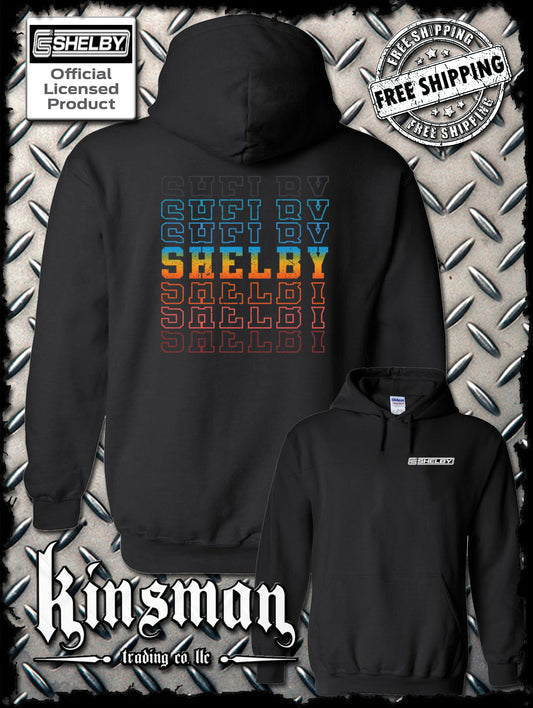 Carroll Shelby Repeating Logo 2-Sided Hoodie / Sweatshirt Ford Mustang