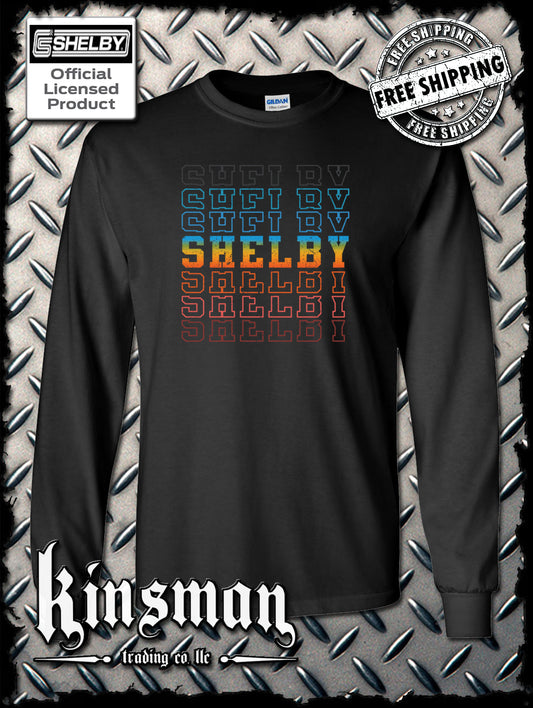 Carroll Shelby Repeating Logo Long Sleeve T-Shirt Ford Mustang