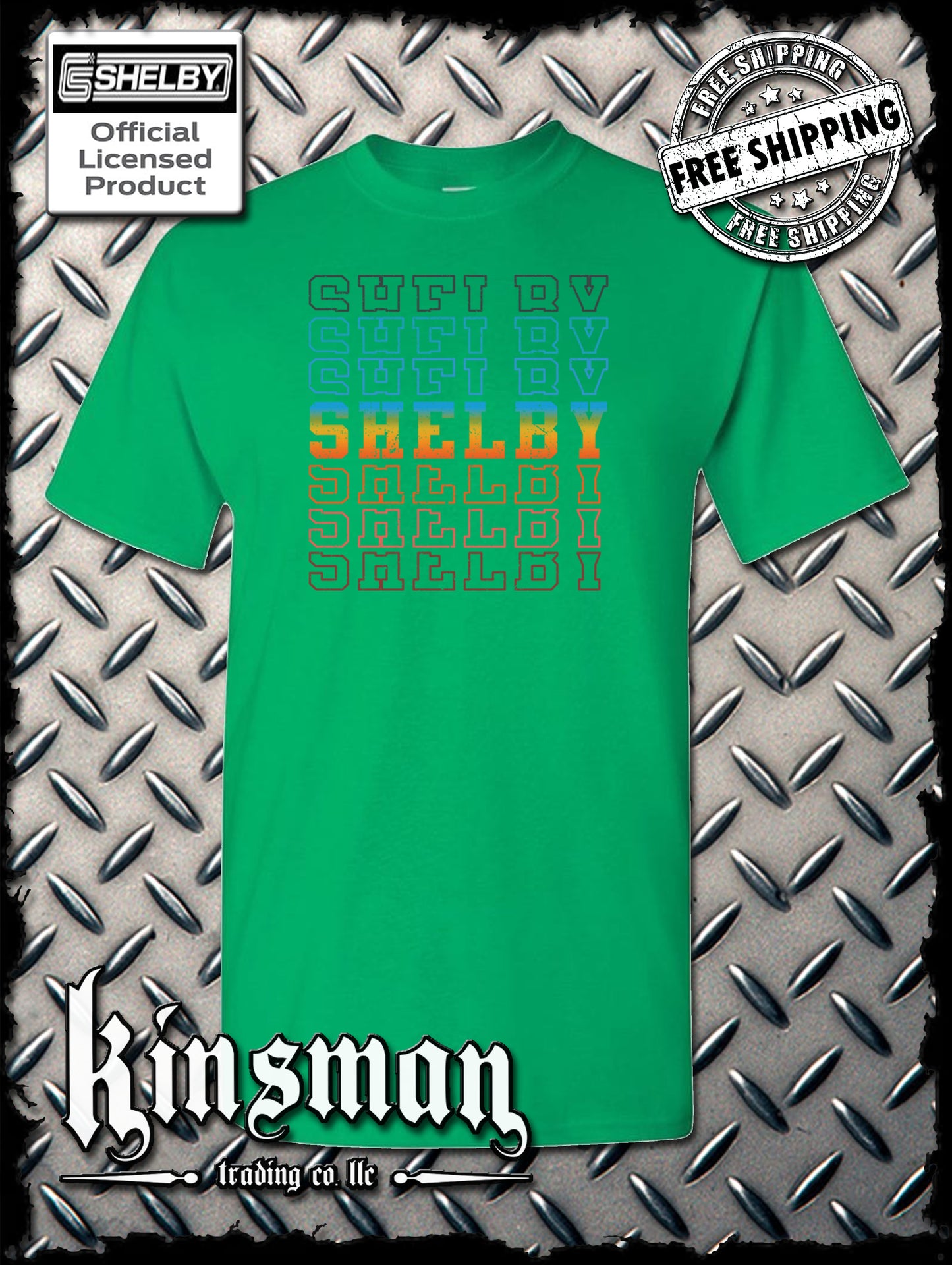 Carroll Shelby Repeating Logo T-Shirt Ford Mustang