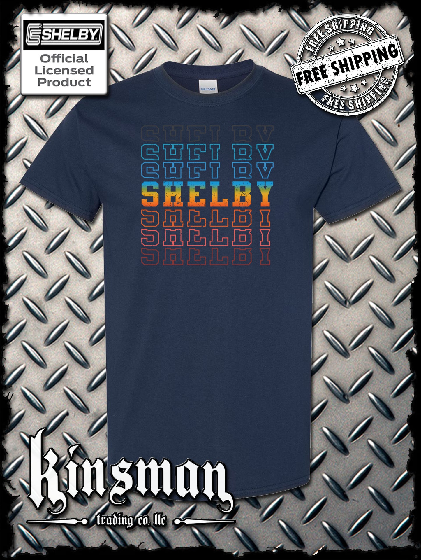 Carroll Shelby Repeating Logo T-Shirt Ford Mustang