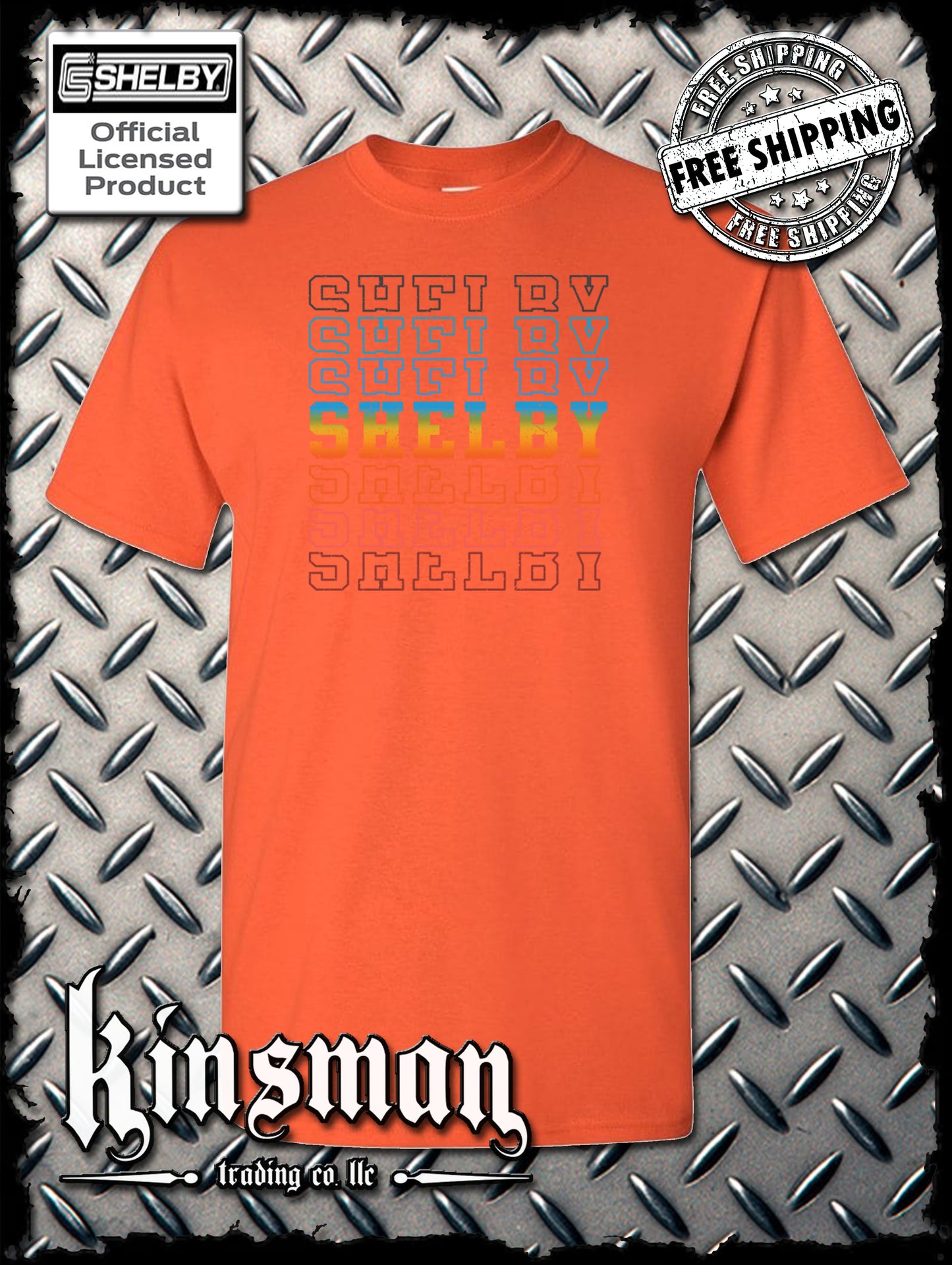 Carroll Shelby Repeating Logo T-Shirt Ford Mustang