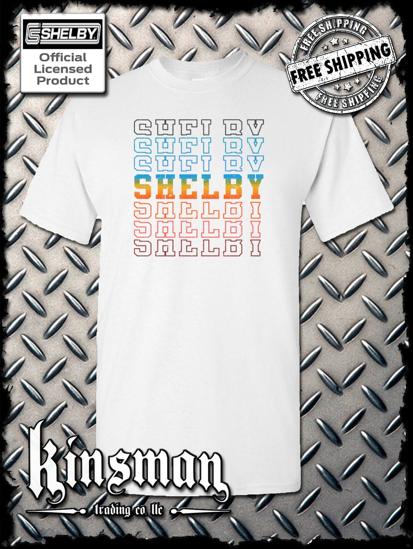 Carroll Shelby Repeating Logo T-Shirt Ford Mustang