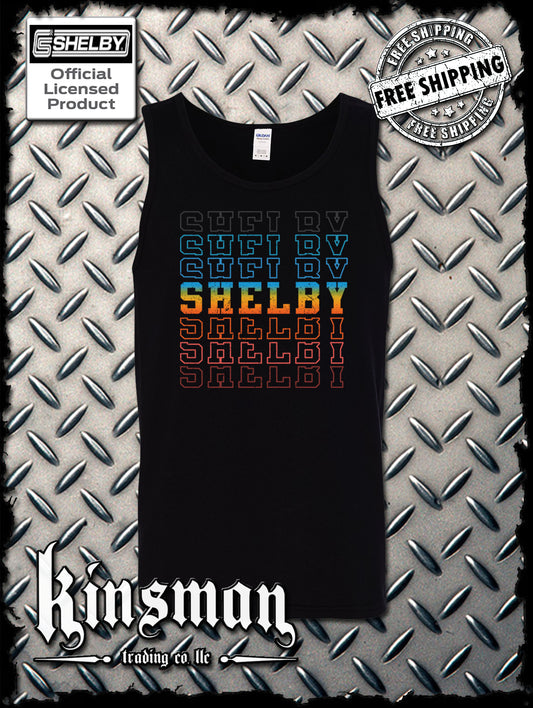 Carroll Shelby Repeating Logo Tank Top T-Shirt Ford Mustang