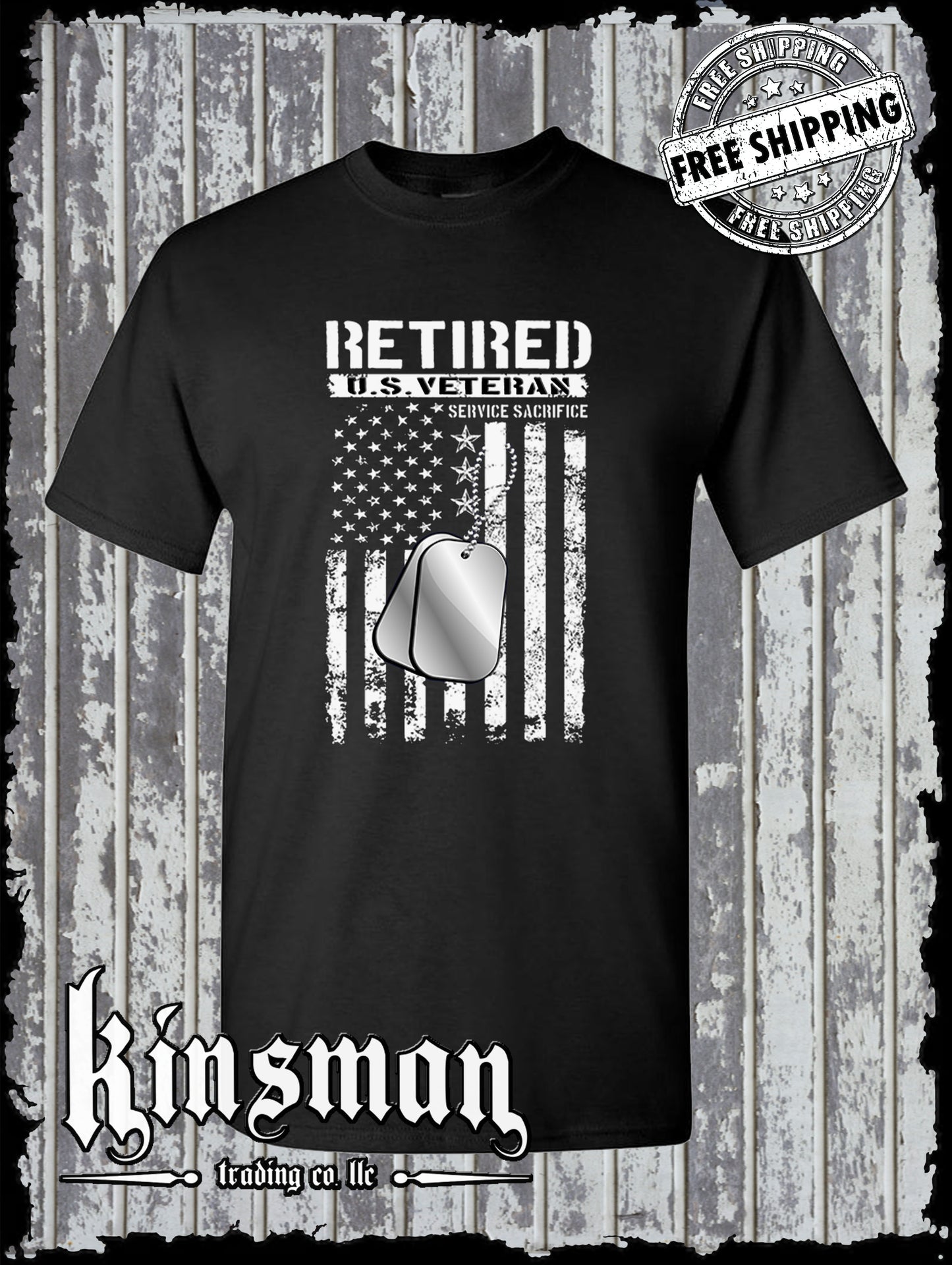 Retired US Veteran T-Shirt United States Military Army Marines USA