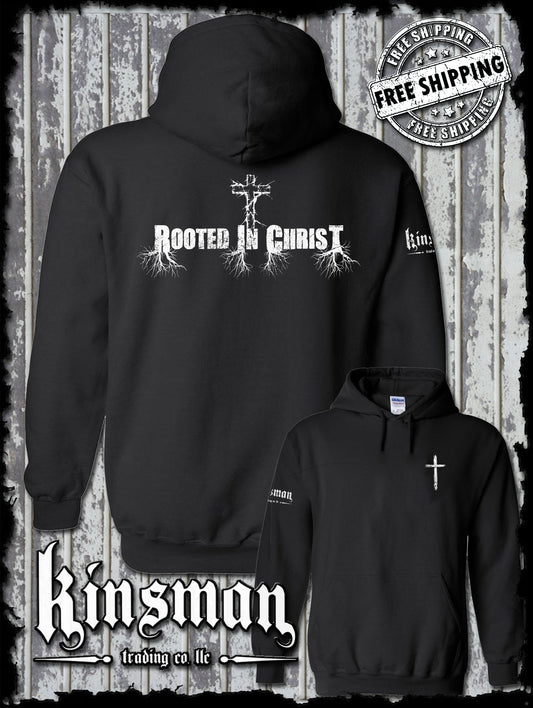 Rooted In Christ 2-Sided Hoodie / Sweatshirt - Jesus Christian Catholic God Bible Faith Cross