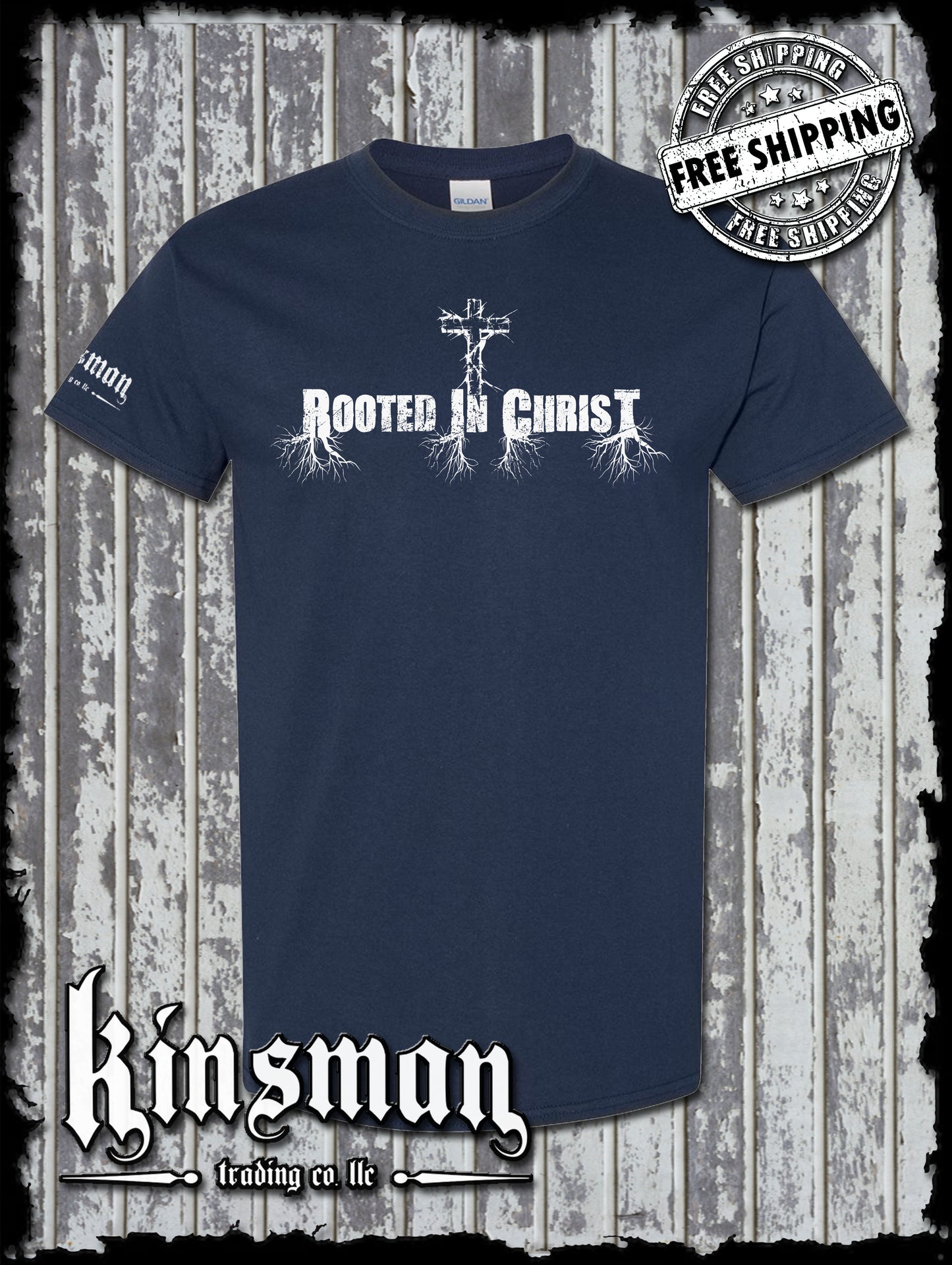 Rooted In Christ T-Shirt - Jesus Christian Catholic God Bible Faith Cross