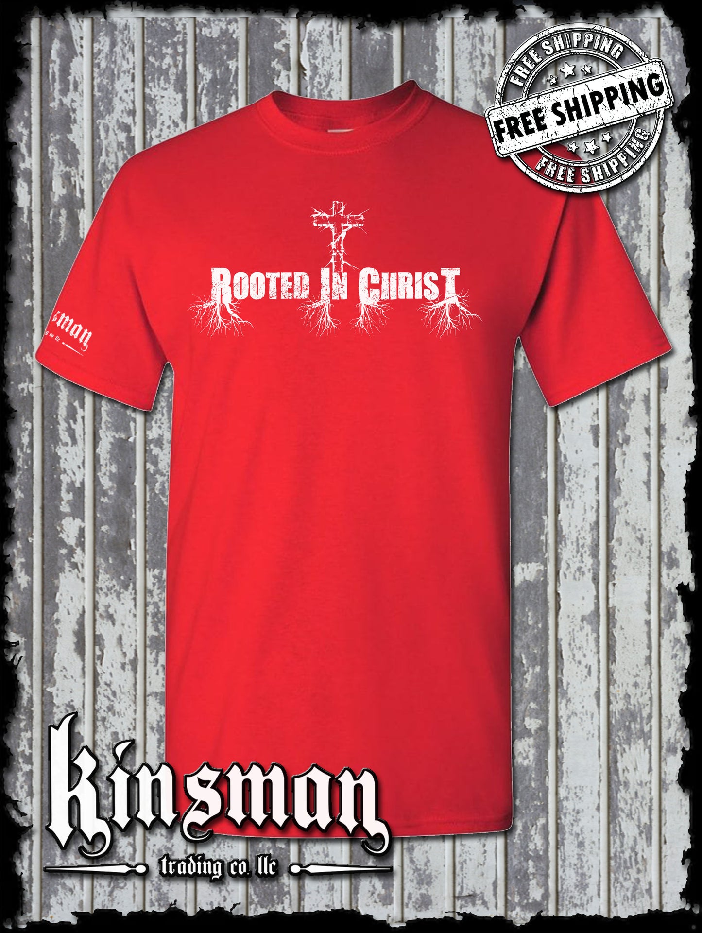 Rooted In Christ T-Shirt - Jesus Christian Catholic God Bible Faith Cross