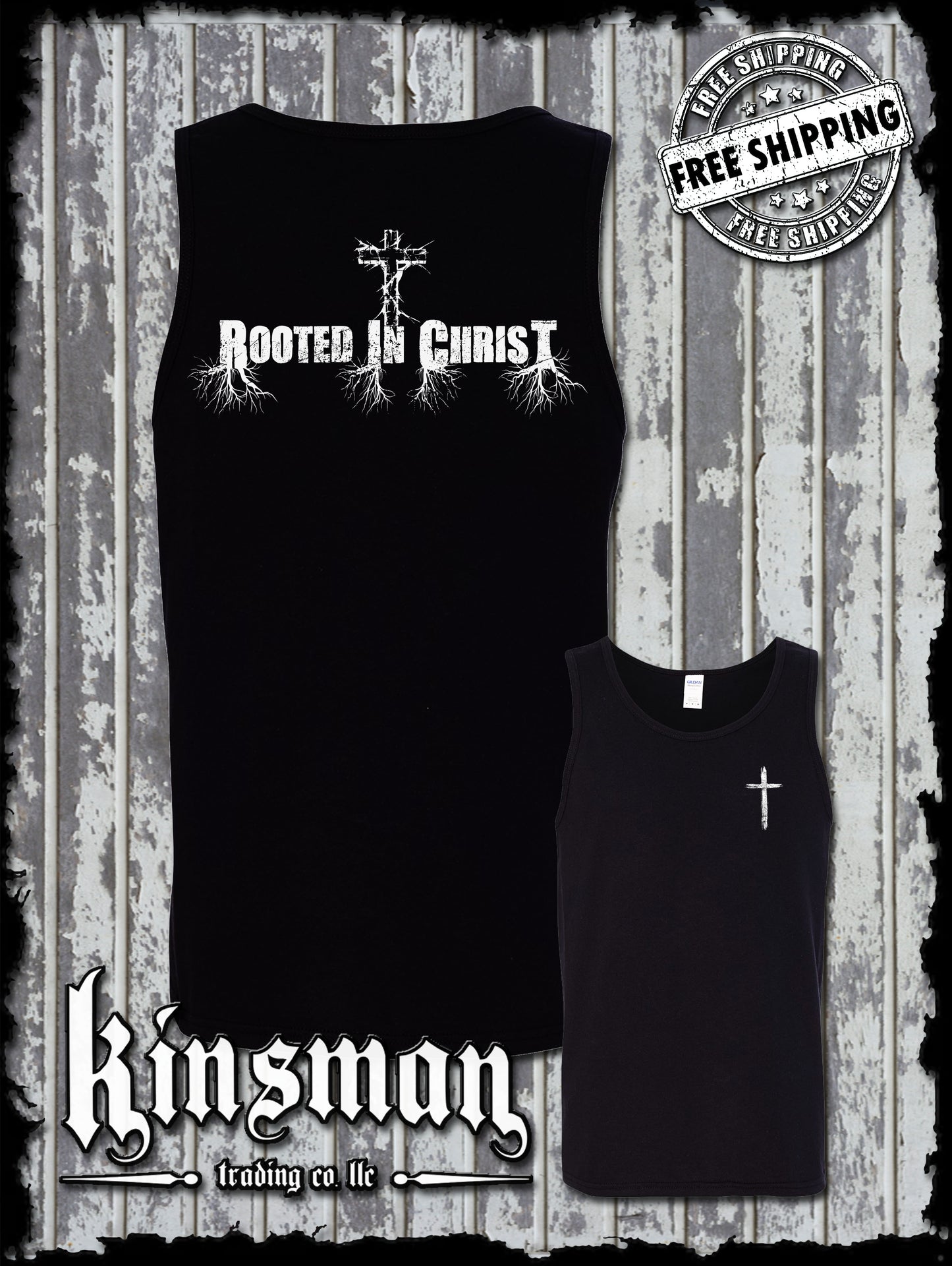 Rooted In Christ 2-Sided Tank Top T-Shirt - Jesus Christian Catholic God Bible Faith Cross