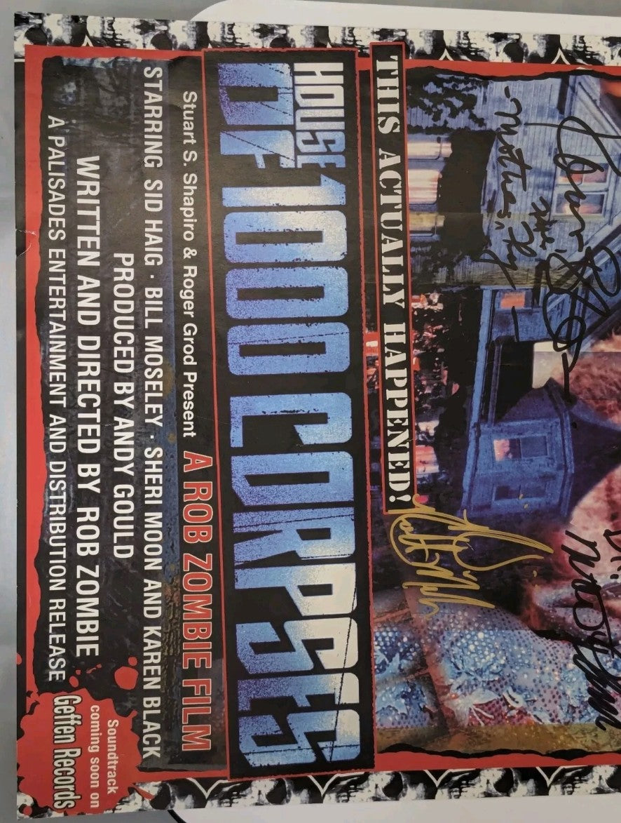 House of 1000 Corpses 11x17 Poster Signed x5 Sid Haig Karen Black Moseley Mukes