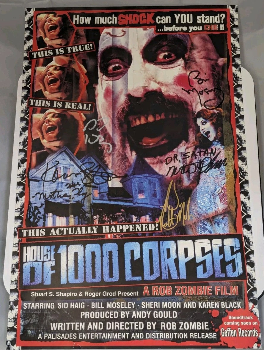 House of 1000 Corpses 11x17 Poster Signed x5 Sid Haig Karen Black Moseley Mukes