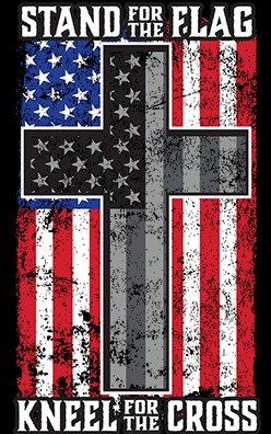 Stand for the Flag Kneel for the Cross 2-Sided Long Sleeve T-Shirt American Patriot USA God's Country