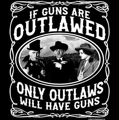 Three Stooges Outlaws 2nd Amendment 2-Sided T-Shirt