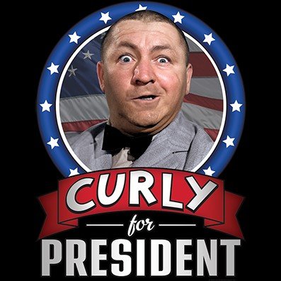 Three Stooges Curly For President Tank Top T-Shirt