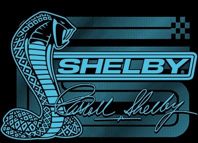 Carroll Shelby Aqua Cobra Logo Long Sleeve T-Shirt