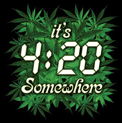 It's 420 Somewhere Weed Pot Leaf Marijuana Cannabis Tank Top T-Shirt