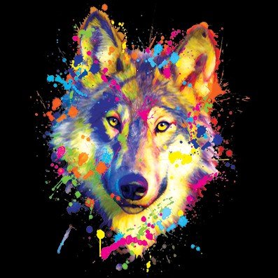 Neon Wolf Wildlife Animal T-Shirt