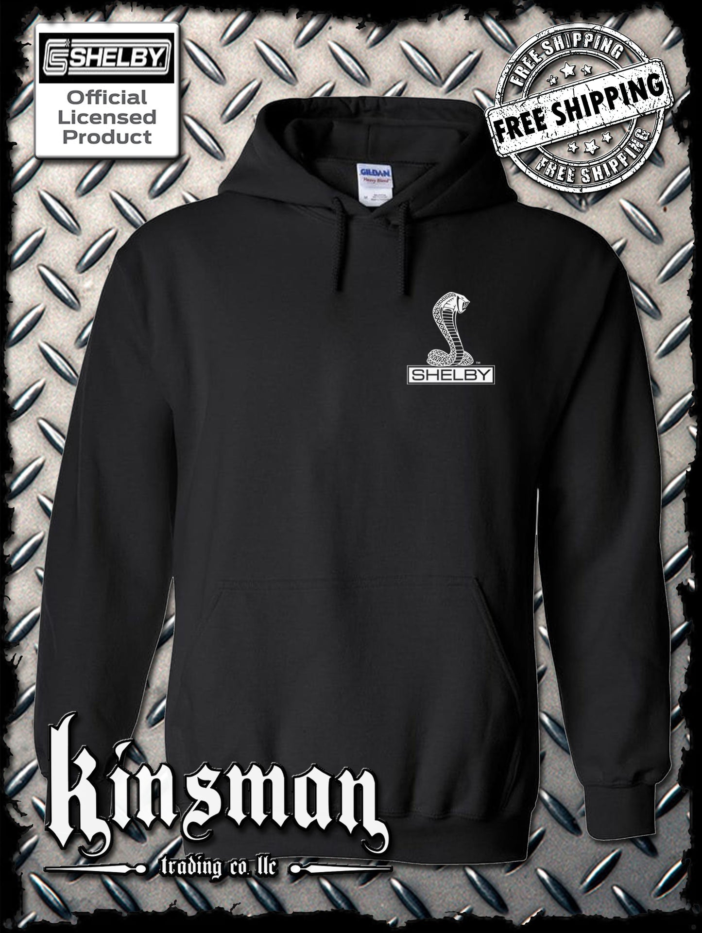 Shelby Cobra Logo Left Chest Crest Hoodie - Licensed / Official Product - GT500