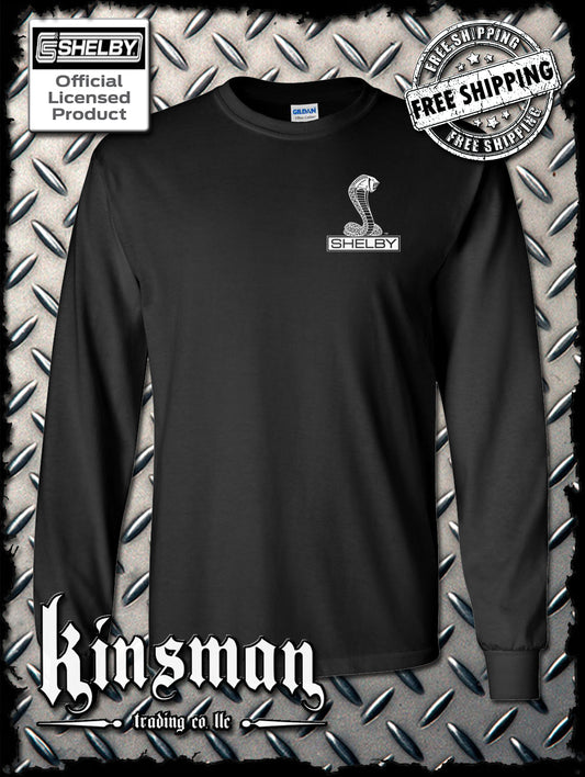 Shelby Cobra Logo Left Chest Crest Long Sleeve T-Shirt Licensed Official Product