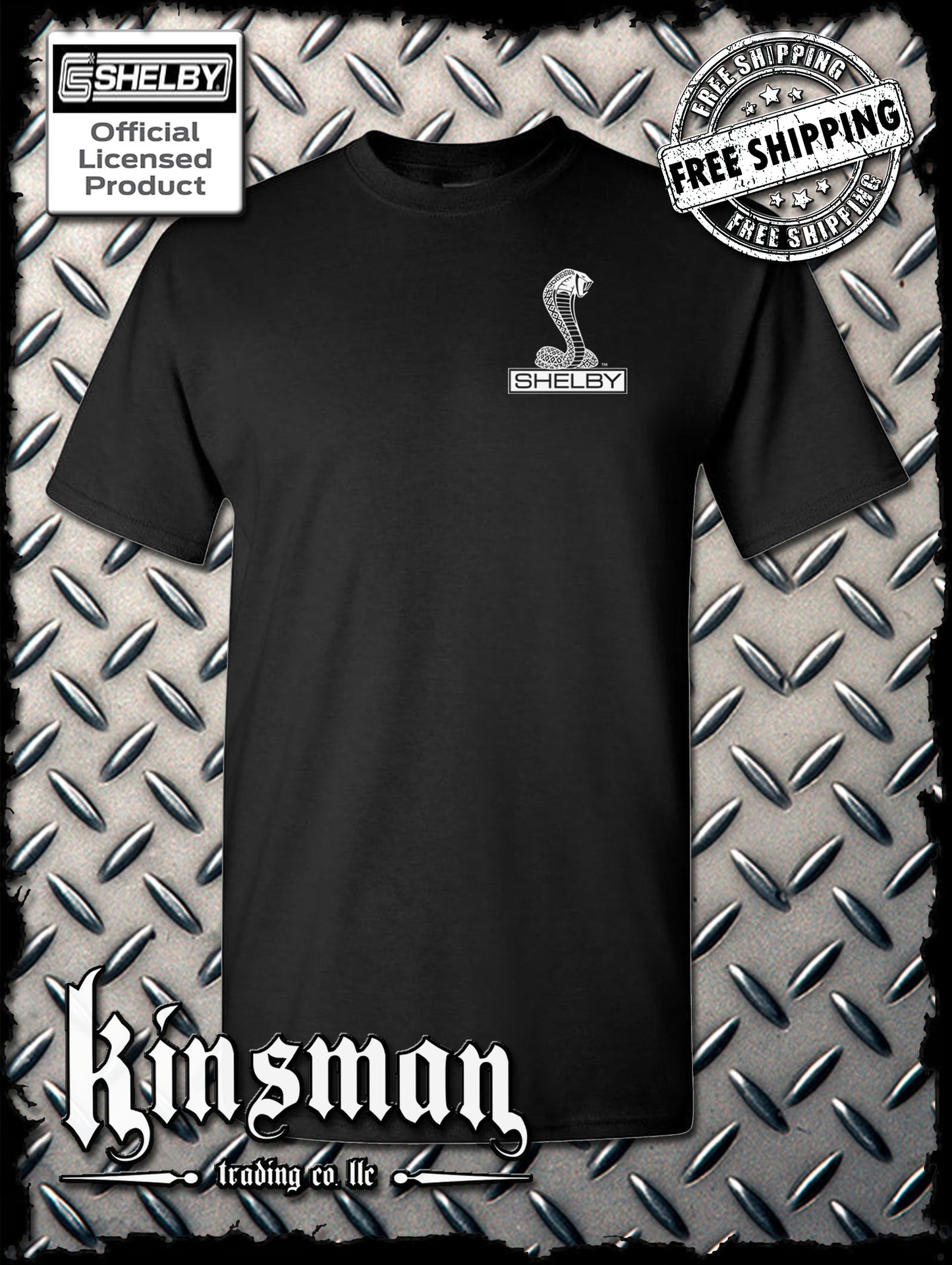 Shelby Cobra Logo Left Chest Crest T-Shirt - Licensed Official Product GT500
