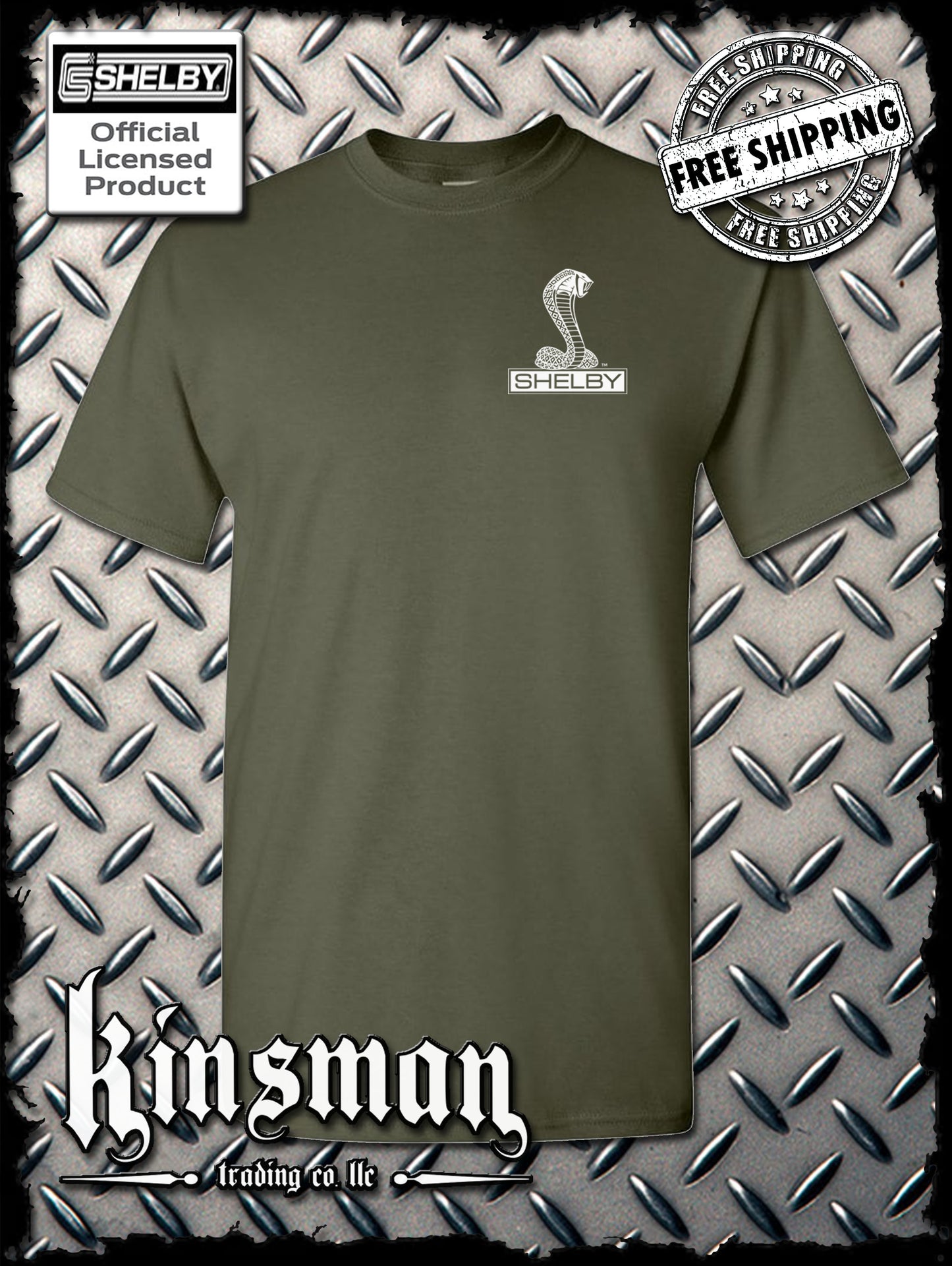 Shelby Cobra Logo Left Chest Crest T-Shirt - Licensed Official Product GT500