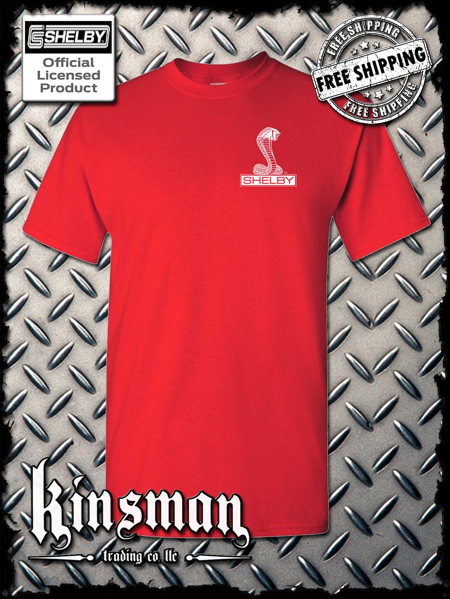 Shelby Cobra Logo Left Chest Crest T-Shirt - Licensed Official Product GT500