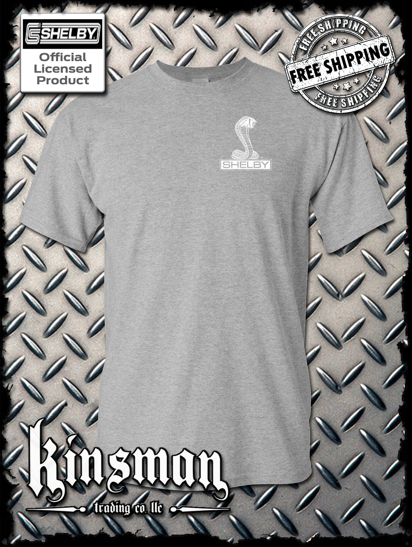 Shelby Cobra Logo Left Chest Crest T-Shirt - Licensed Official Product GT500