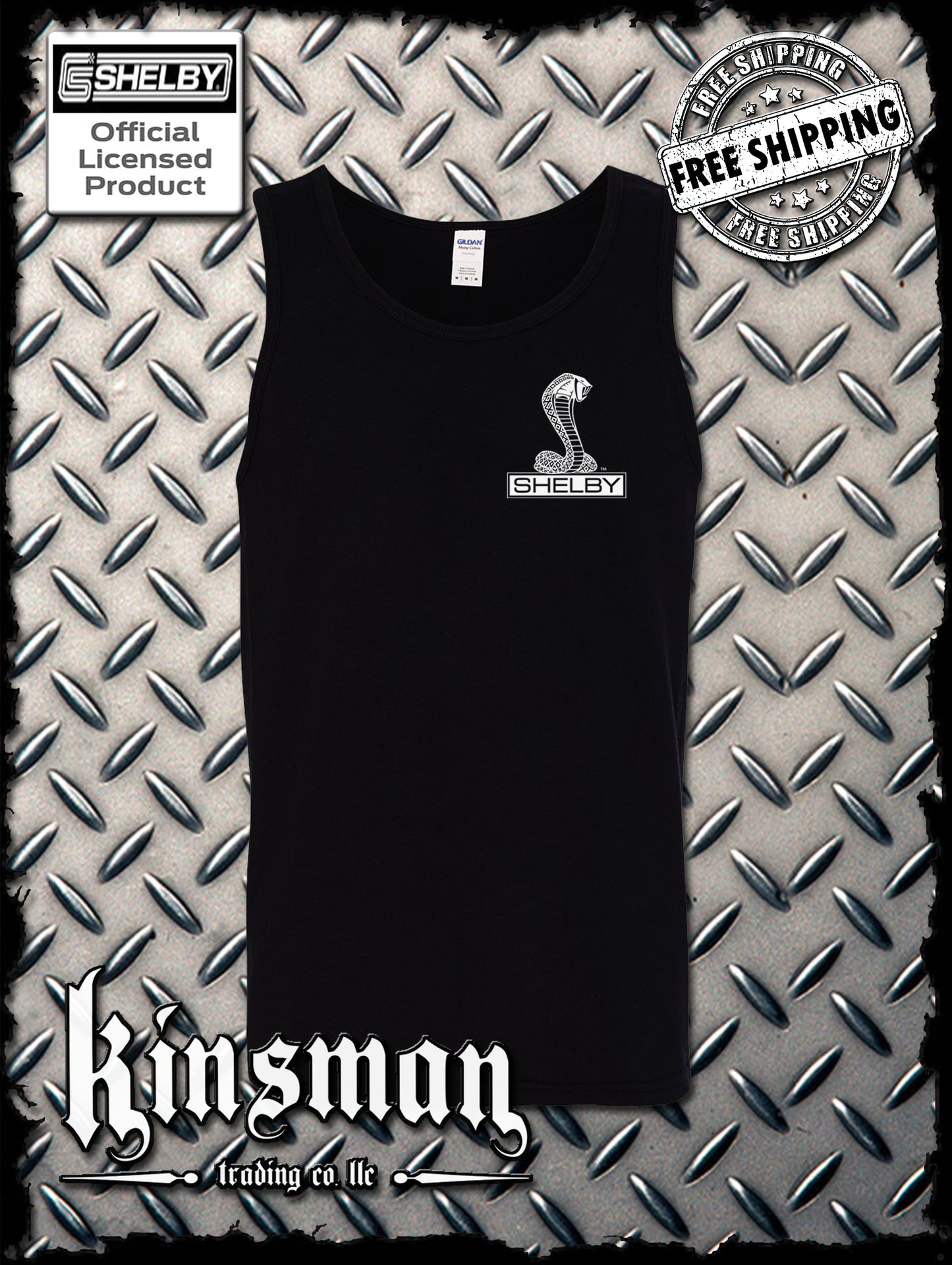 Shelby Cobra Logo Left Chest Crest Tank Top T-Shirt - Licensed Official Product