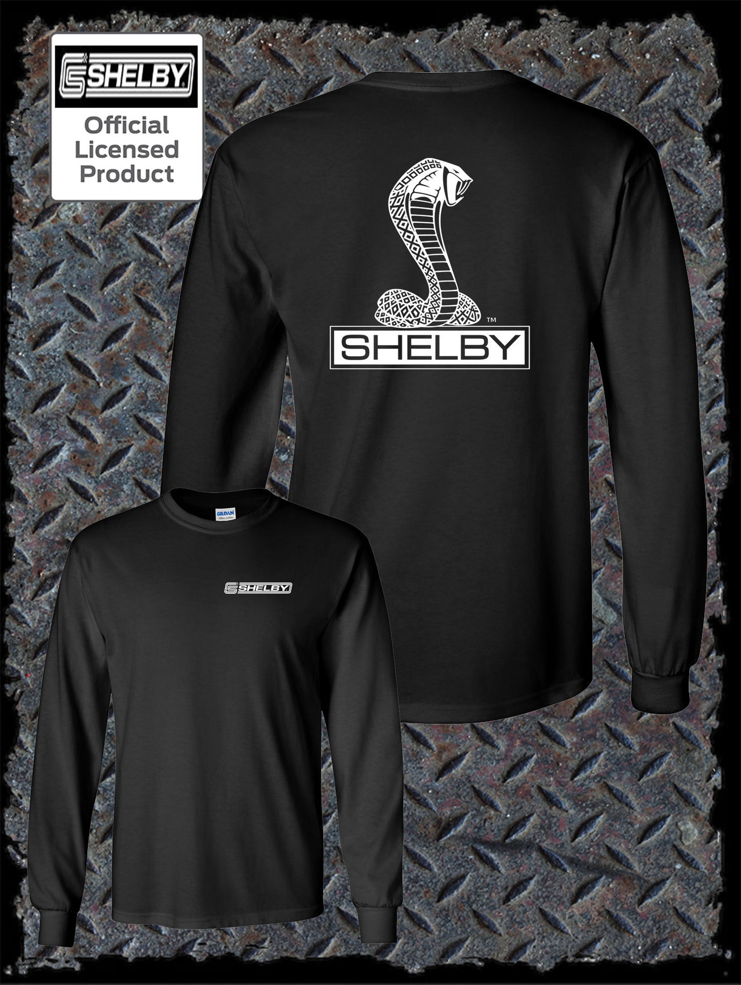 Shelby Cobra Double Sided Long Sleeve T-Shirt / Official Licensed Product Ford Mustang GT500