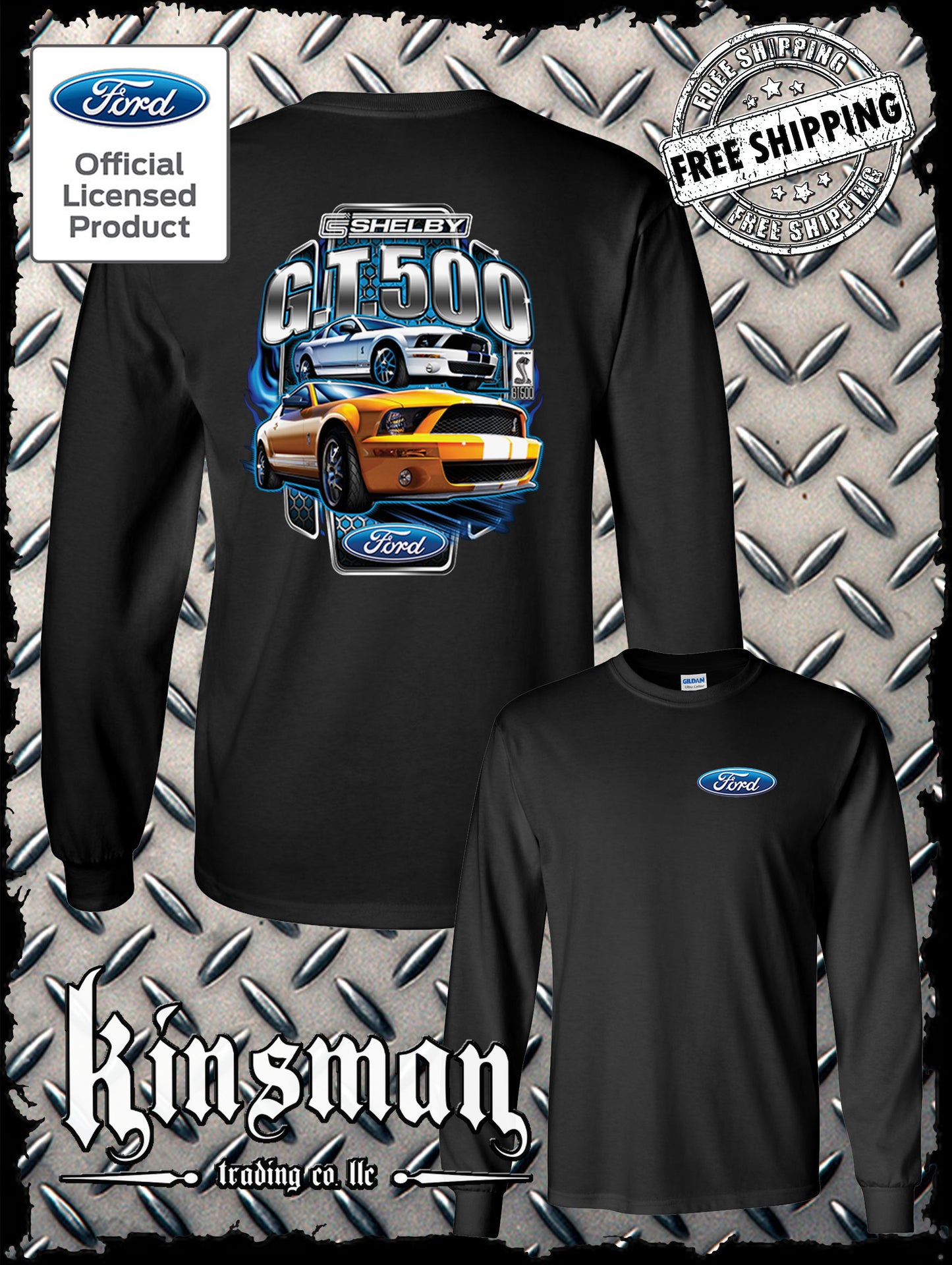 Ford / Shelby GT 500 2-Sided Long Sleeve T-Shirt - Official Licensed Product