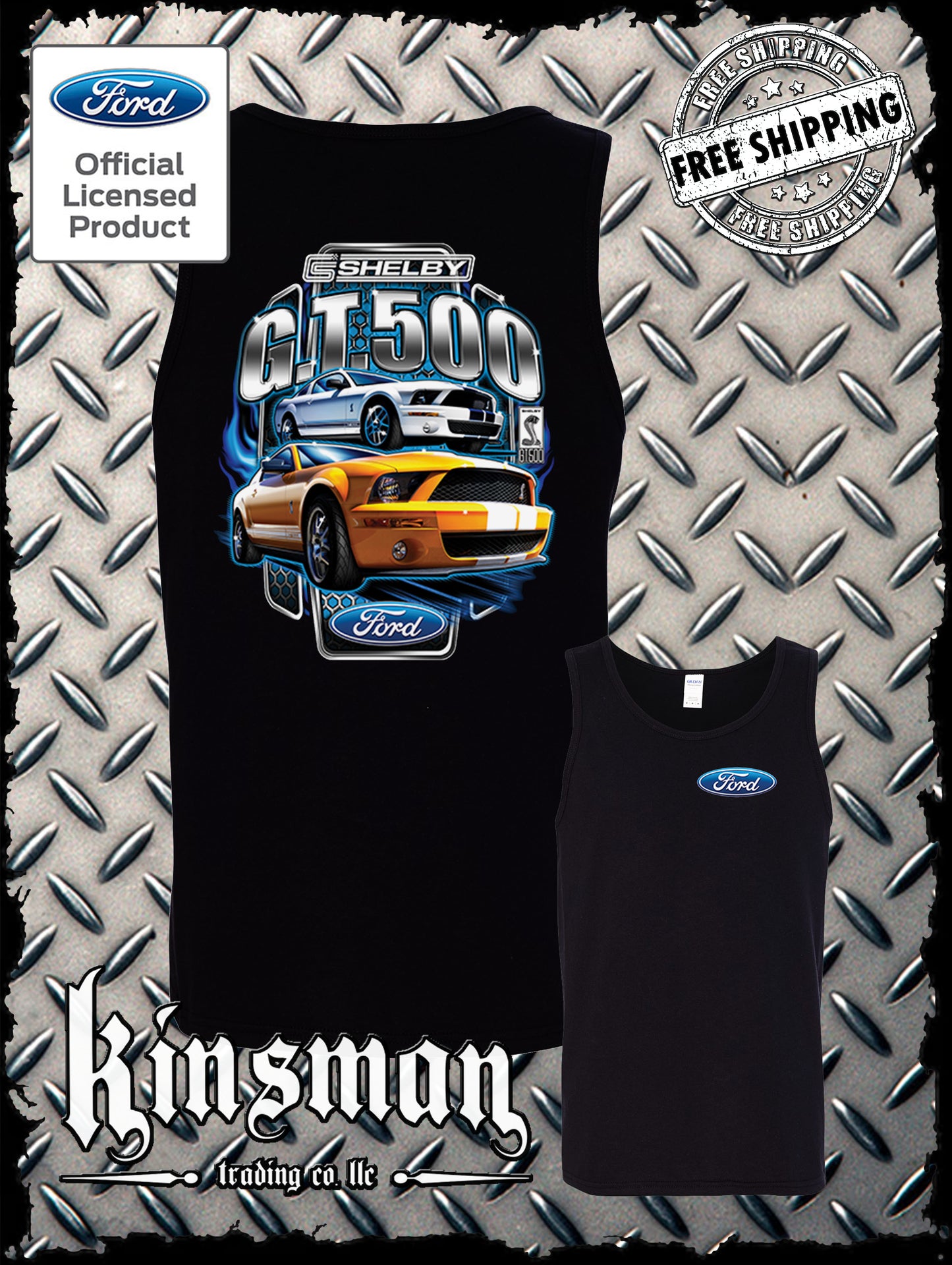 Ford / Shelby GT 500 2-Sided Tank Top T-Shirt - Official Licensed Product