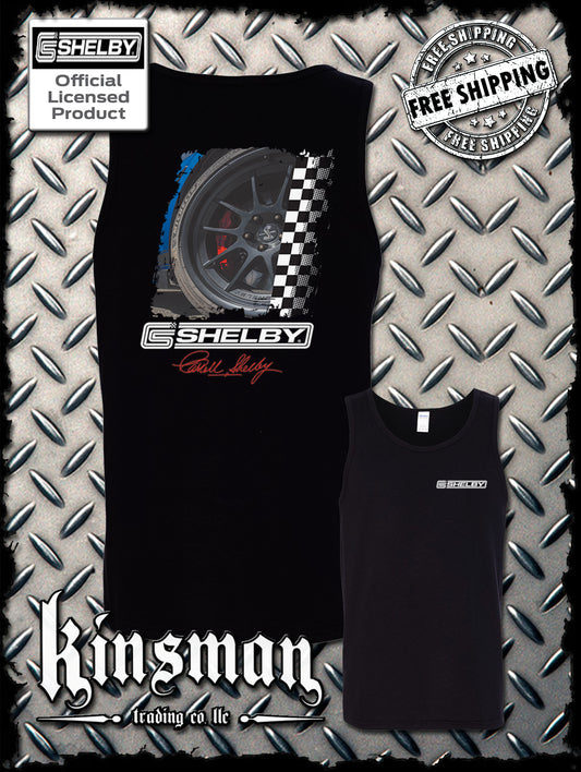 Carroll Shelby Wheel 2-Sided Tank Top T-Shirt GT 500 Mustang